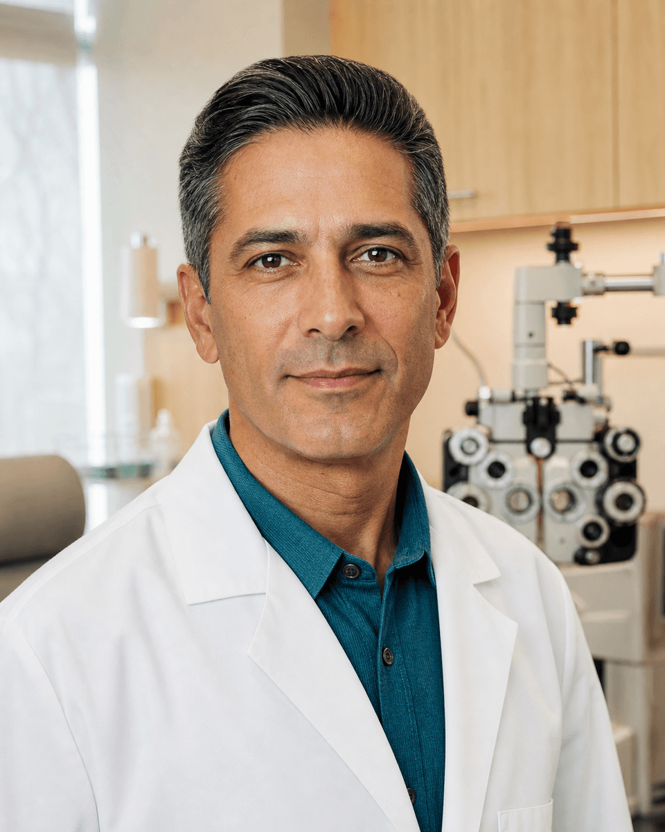 Portrait representation of fictional ophthalmologist Julian Hart